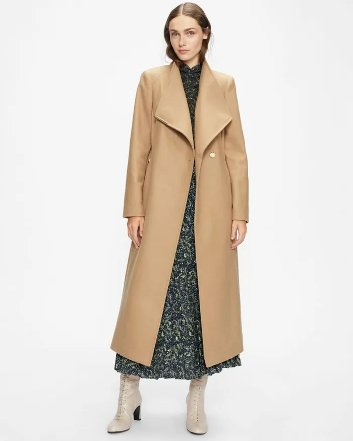 Long Length Wool Wrap Coat Camel Women Ted Baker Clothing Long Length Wool Wrap Coat Camel Women Ted Baker Clothing