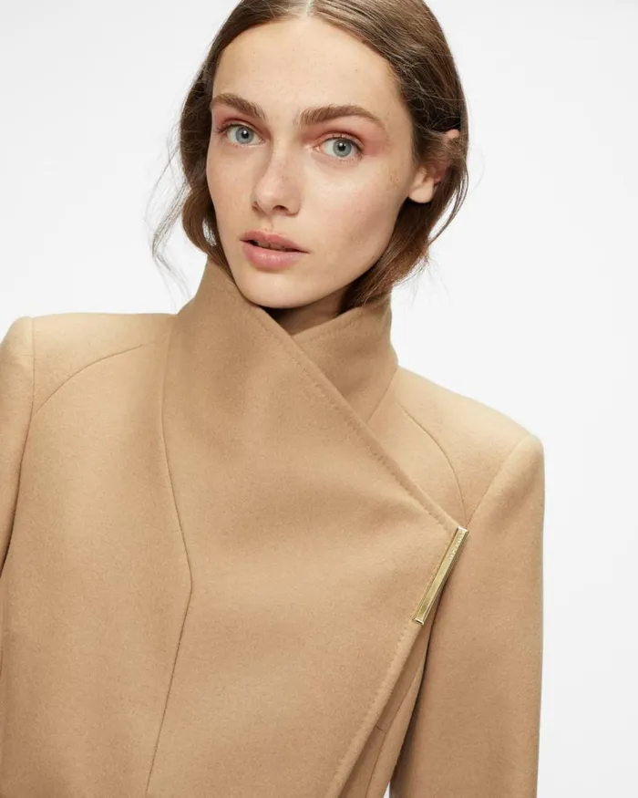 Long Length Wool Wrap Coat Camel Women Ted Baker Clothing Long Length Wool Wrap Coat Camel Women Ted Baker Clothing