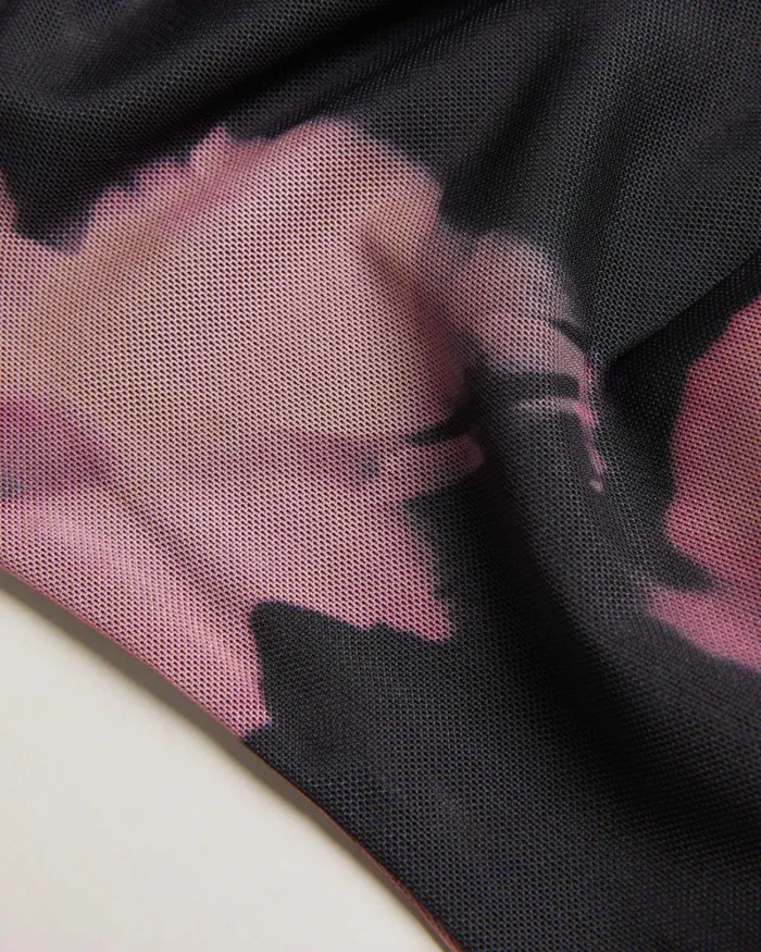 Long Sleeve Abstract Print Mesh Top Black Women Ted Baker Clothing Long Sleeve Abstract Print Mesh Top Black Women Ted Baker Clothing