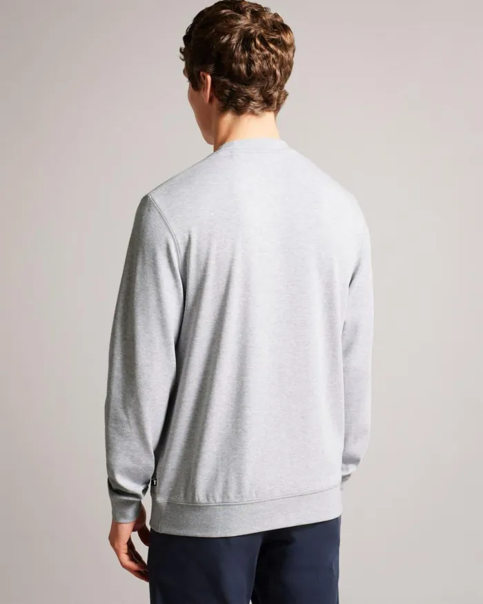 Long Sleeve Branded Jumper Gray Marl Men Ted Baker Sweatshirts and Hoodies Long Sleeve Branded Jumper Gray Marl Men Ted Baker Sweatshirts and Hoodies
