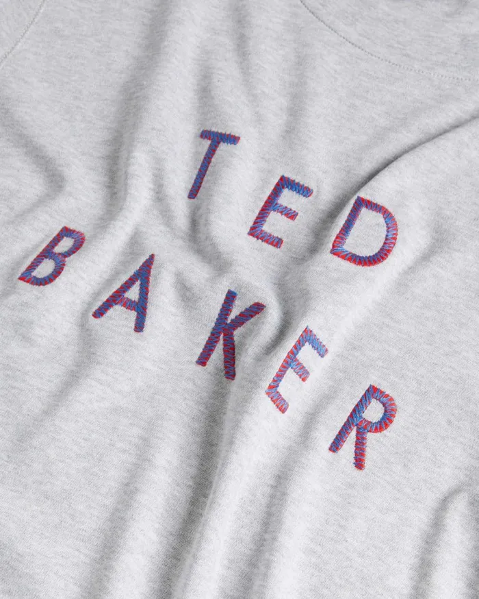 Long Sleeve Branded Jumper Gray Marl Men Ted Baker Sweatshirts and Hoodies Long Sleeve Branded Jumper Gray Marl Men Ted Baker Sweatshirts and Hoodies