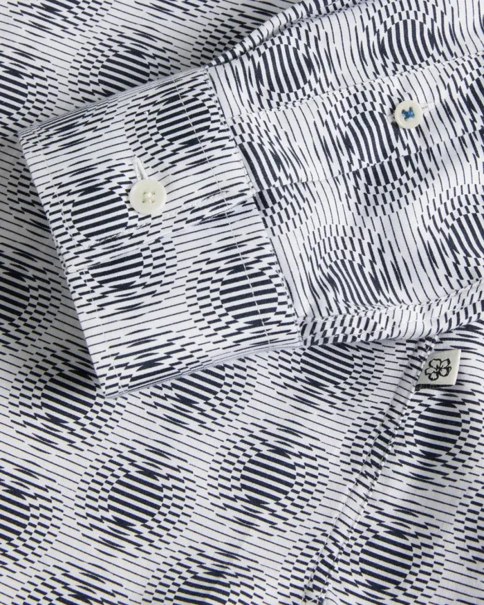 Long Sleeve Circle Geo Shirt White Men Ted Baker Clothing Long Sleeve Circle Geo Shirt White Men Ted Baker Clothing