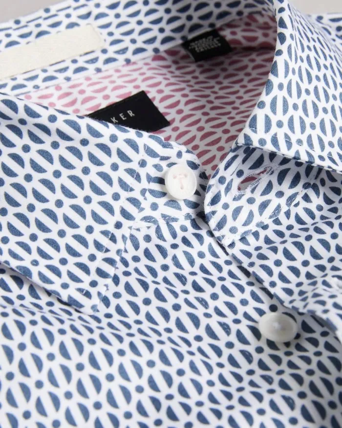 Long Sleeve Circle Geometric Print Shirt Light Blue Men Ted Baker Clothing Long Sleeve Circle Geometric Print Shirt Light Blue Men Ted Baker Clothing