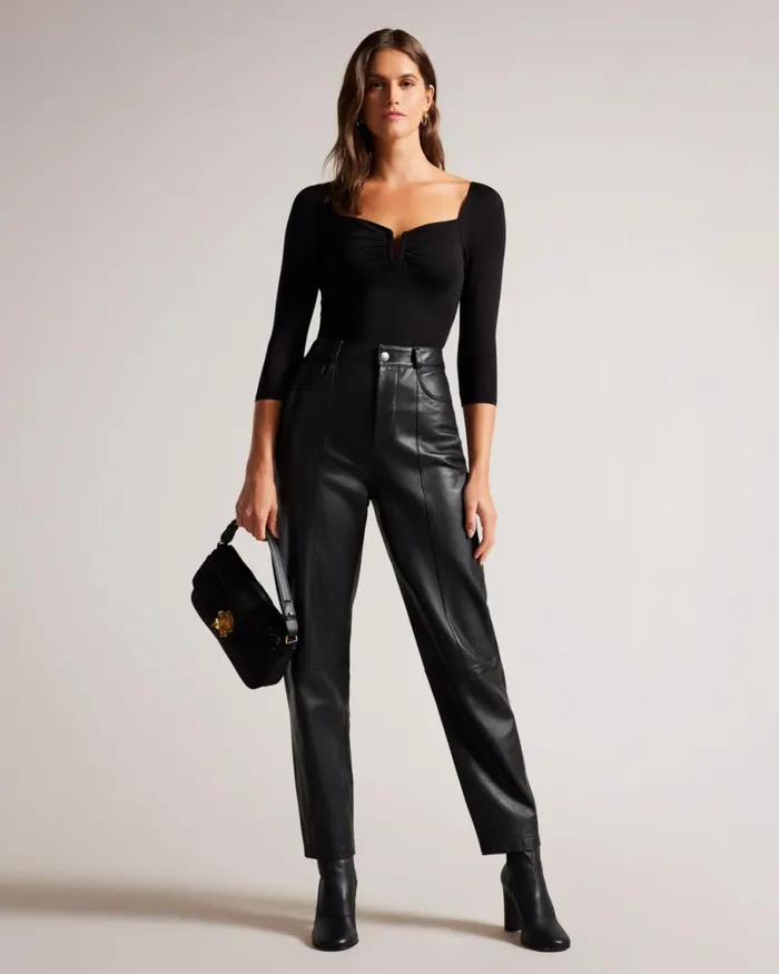 Long Sleeve Fitted Bodysuit Black Women Ted Baker Tops and TShirts Long Sleeve Fitted Bodysuit Black Women Ted Baker Tops and TShirts