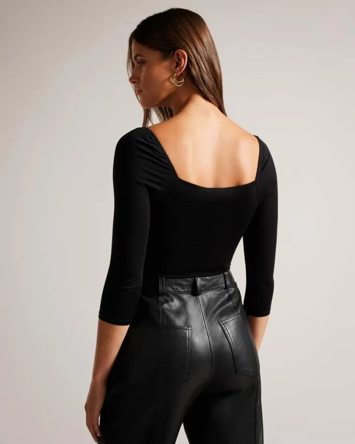 Long Sleeve Fitted Bodysuit Black Women Ted Baker Tops and TShirts Long Sleeve Fitted Bodysuit Black Women Ted Baker Tops and TShirts