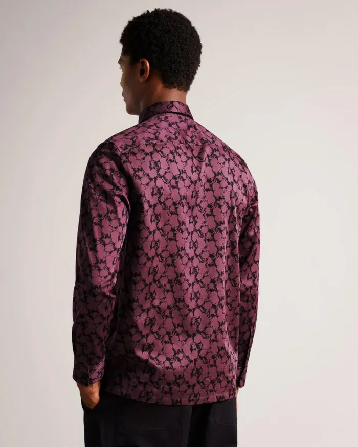 Long Sleeve Floral Print Shirt Maroon Men Ted Baker Clothing Long Sleeve Floral Print Shirt Maroon Men Ted Baker Clothing