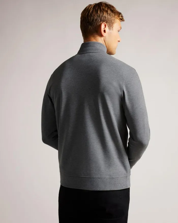 Long Sleeve Funnel Neck Jumper Gray Marl Men Ted Baker Clothing