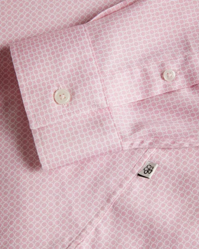 Long Sleeve Geometric Print Shirt Pale Pink Men Ted Baker Clothing Long Sleeve Geometric Print Shirt Pale Pink Men Ted Baker Clothing