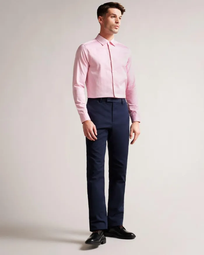 Long Sleeve Geometric Print Shirt Pale Pink Men Ted Baker Clothing Long Sleeve Geometric Print Shirt Pale Pink Men Ted Baker Clothing