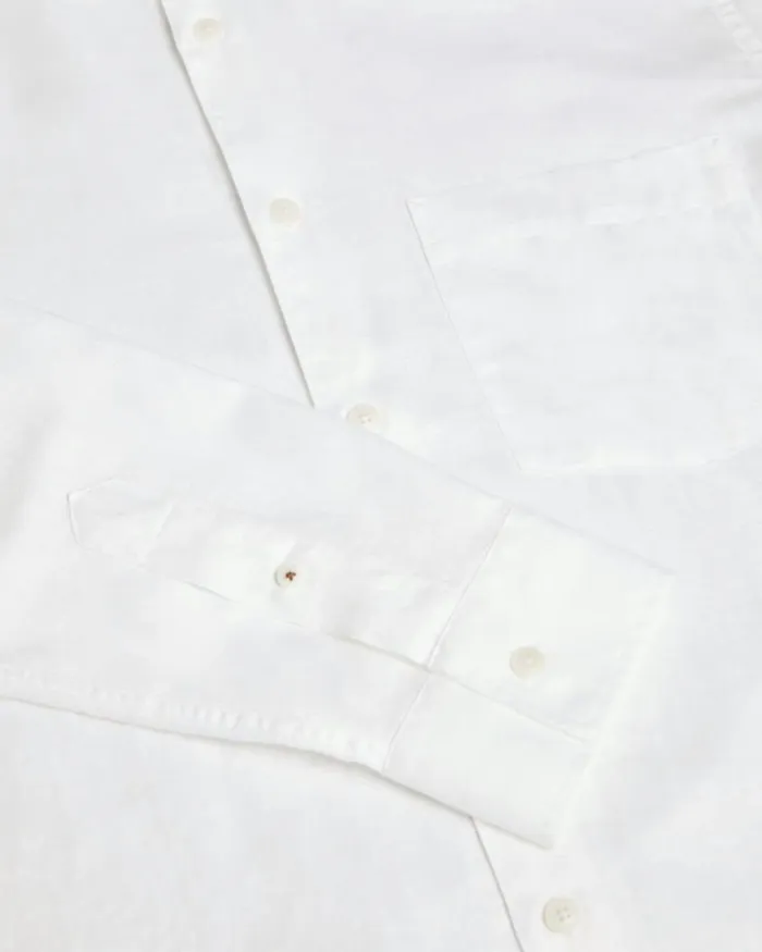 Long Sleeve Linen Blend Shirt White Men Ted Baker Clothing Long Sleeve Linen Blend Shirt White Men Ted Baker Clothing
