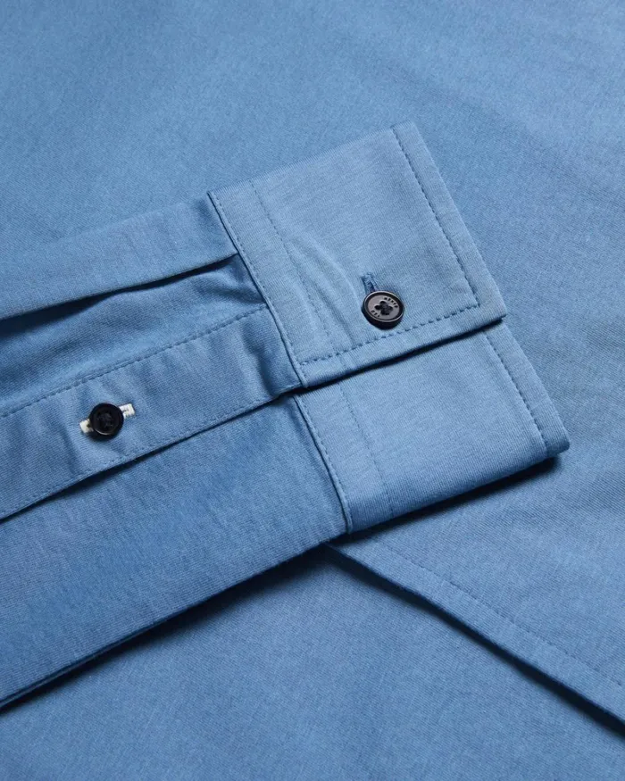 Long Sleeve Lustrous Jersey Shirt Medium Blue Men Ted Baker Clothing Long Sleeve Lustrous Jersey Shirt Medium Blue Men Ted Baker Clothing