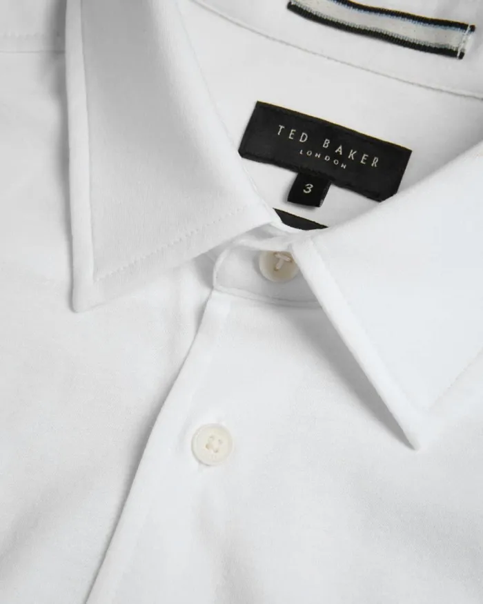 Long Sleeve Lustrous Jersey Shirt White Men Ted Baker Clothing Long Sleeve Lustrous Jersey Shirt White Men Ted Baker Clothing