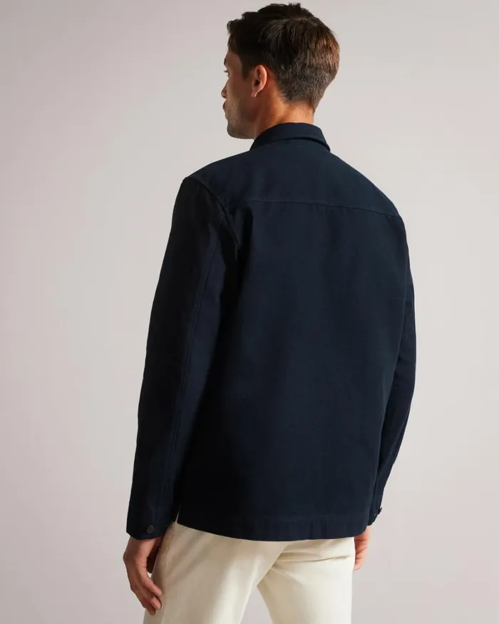 Long Sleeve Over Shirt Navy Men Ted Baker Coats and Jackets