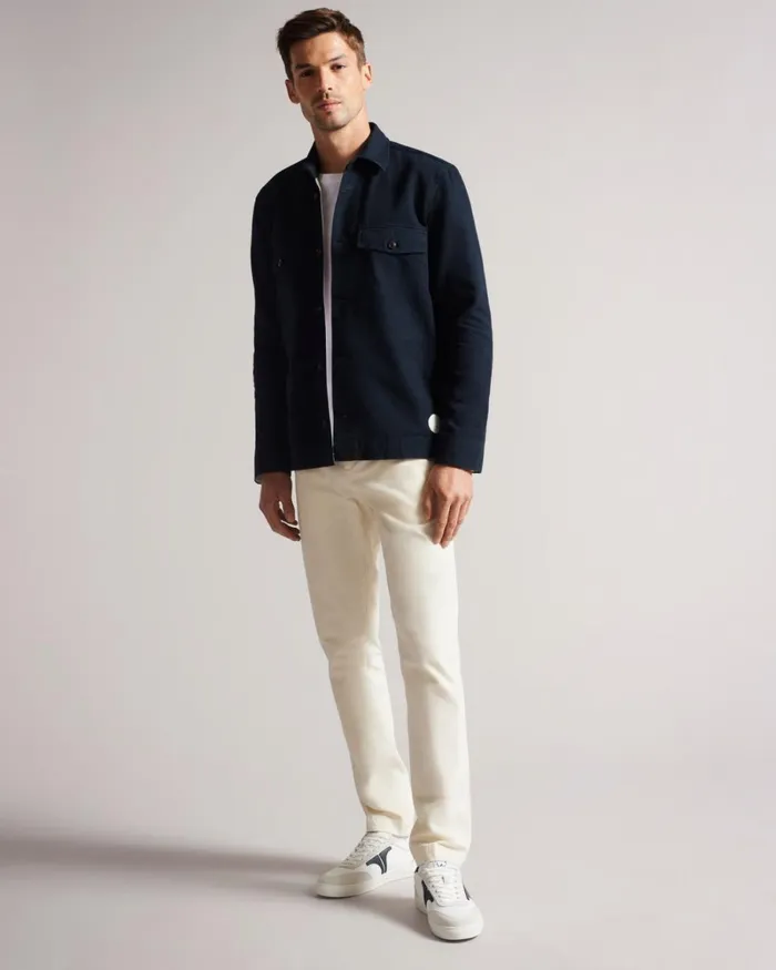 Long Sleeve Over Shirt Navy Men Ted Baker Coats and Jackets Long Sleeve Over Shirt Navy Men Ted Baker Coats and Jackets