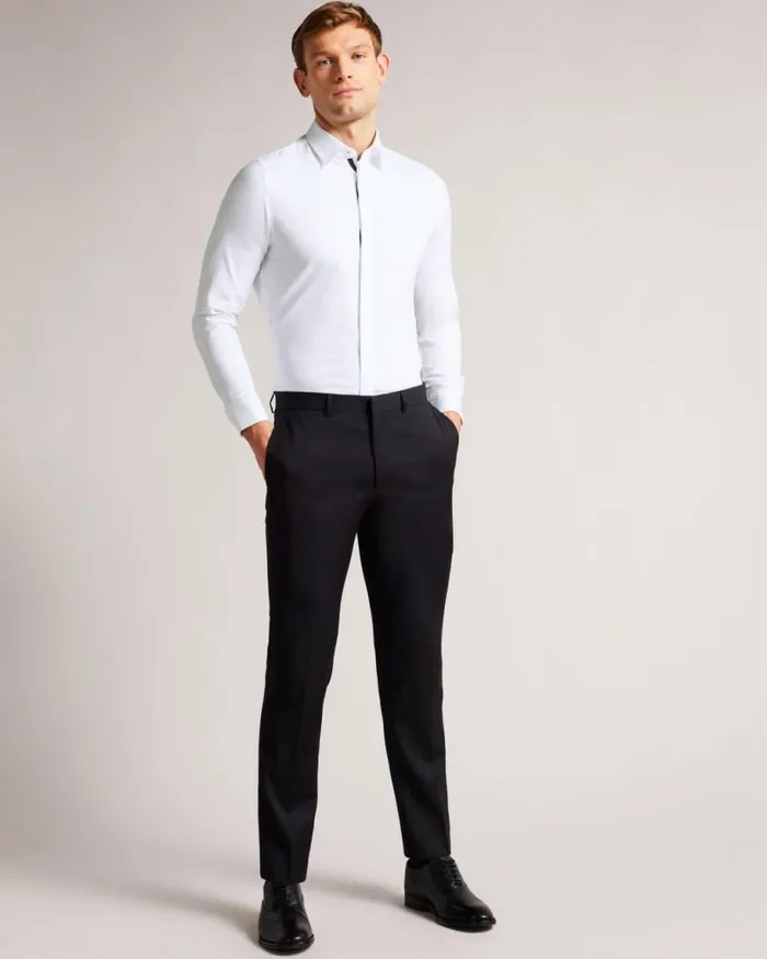 Long Sleeve Shirt White Men Ted Baker Clothing Long Sleeve Shirt White Men Ted Baker Clothing