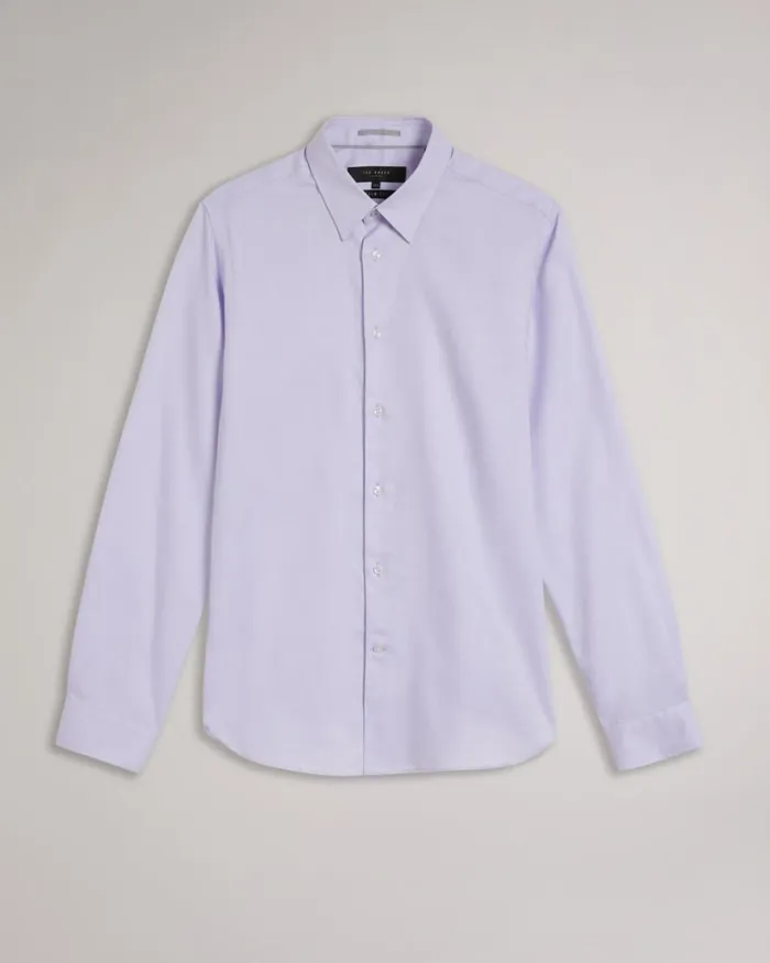 Long Sleeve Slim Fit Shirt Lilac Men Ted Baker Clothing