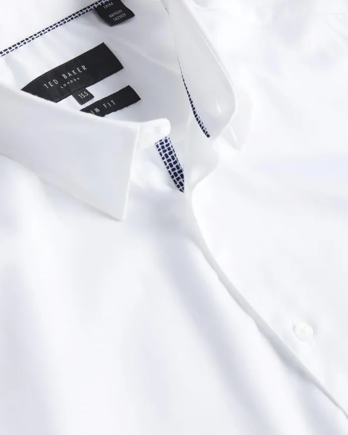 Long Sleeve Slim Fit Shirt White Men Ted Baker Clothing Long Sleeve Slim Fit Shirt White Men Ted Baker Clothing