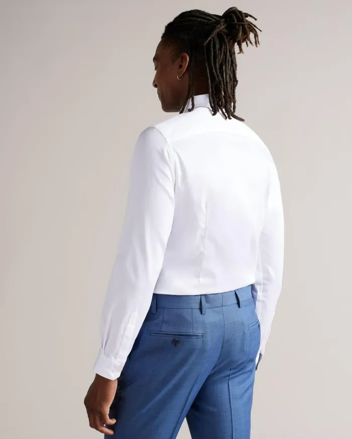Long Sleeve Slim Fit Shirt White Men Ted Baker Clothing Long Sleeve Slim Fit Shirt White Men Ted Baker Clothing