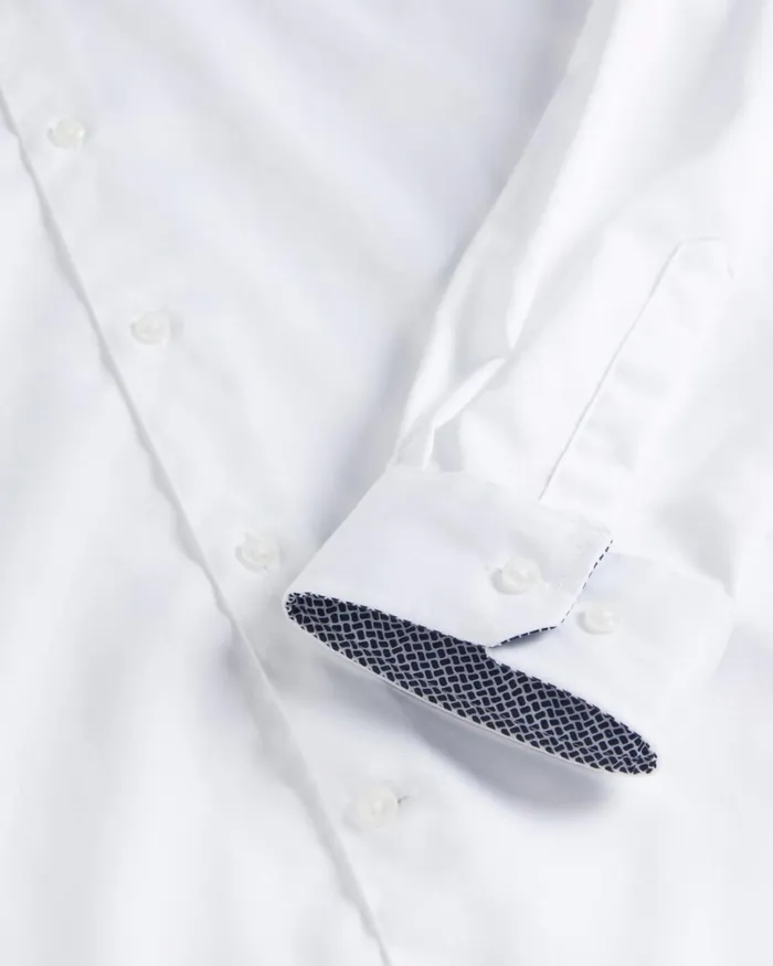 Long Sleeve Slim Fit Shirt White Men Ted Baker Clothing Long Sleeve Slim Fit Shirt White Men Ted Baker Clothing