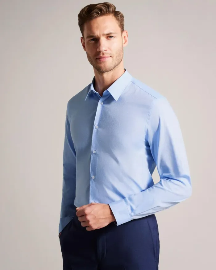 Long Sleeve Spot Shirt Blue Men Ted Baker Clothing Long Sleeve Spot Shirt Blue Men Ted Baker Clothing