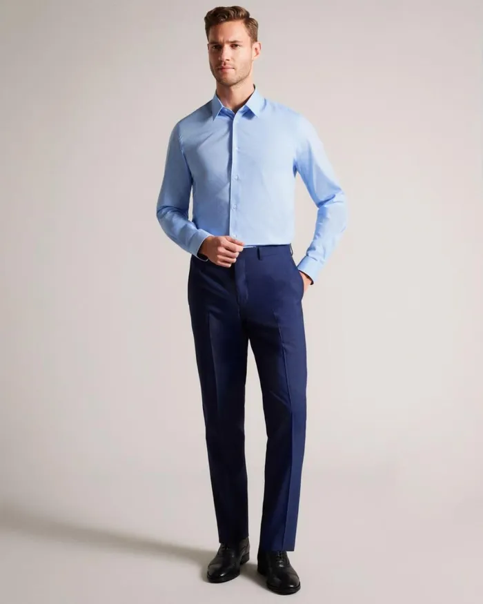 Long Sleeve Spot Shirt Blue Men Ted Baker Clothing Long Sleeve Spot Shirt Blue Men Ted Baker Clothing