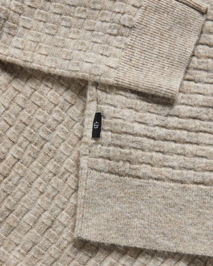 Long Sleeve Textured Crew Neck BrownTan Men Ted Baker Clothing