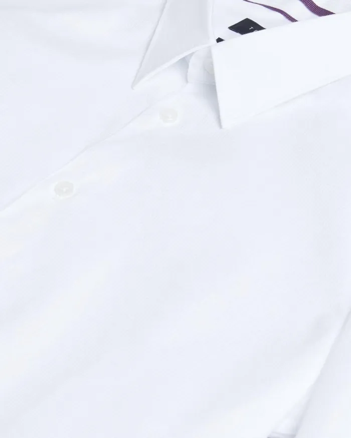 Long Sleeve Textured Stripe Shirt White Men Ted Baker Clothing Long Sleeve Textured Stripe Shirt White Men Ted Baker Clothing