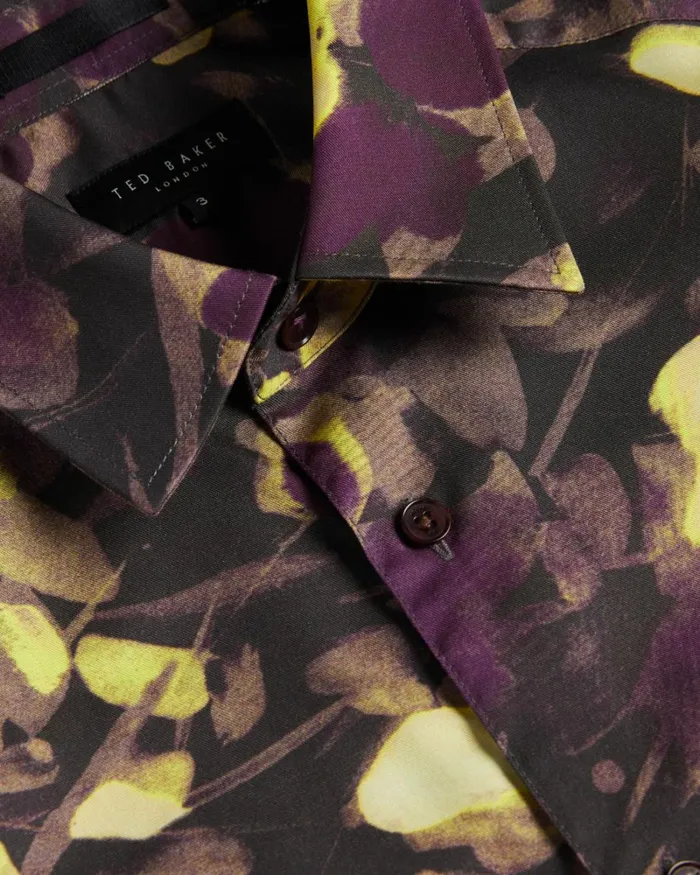 Long Sleeve Watercolour Print Shirt Multicolor Men Ted Baker Clothing