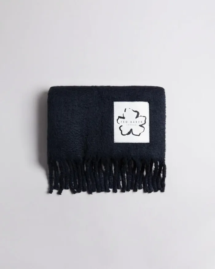 Long Tassel Oversized Scarf Black Women Ted Baker Scarves