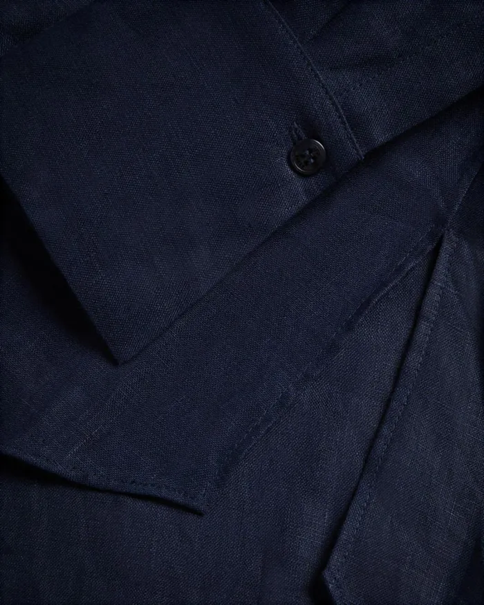 Longline Linen Shirt Navy Women Ted Baker Clothing