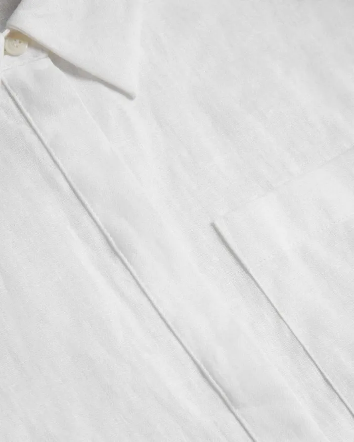 Longline Linen Shirt White Women Ted Baker Clothing