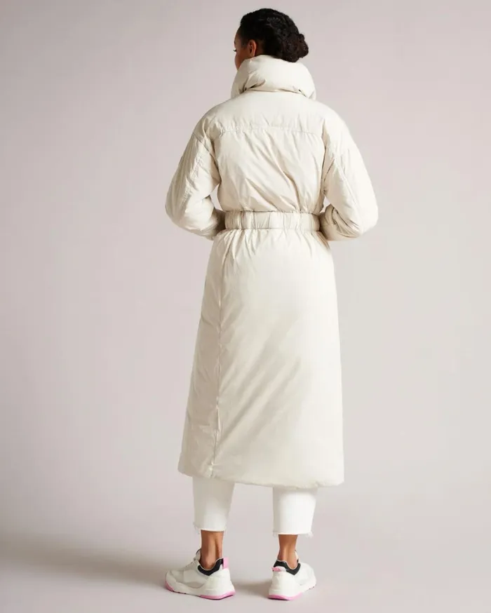 Longline Puffer Belted Coat White Women Ted Baker Coats and Jackets Longline Puffer Belted Coat White Women Ted Baker Coats and Jackets