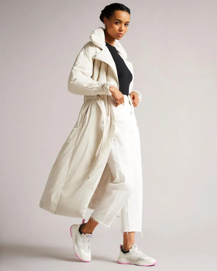 Longline Puffer Belted Coat White Women Ted Baker Coats and Jackets Longline Puffer Belted Coat White Women Ted Baker Coats and Jackets