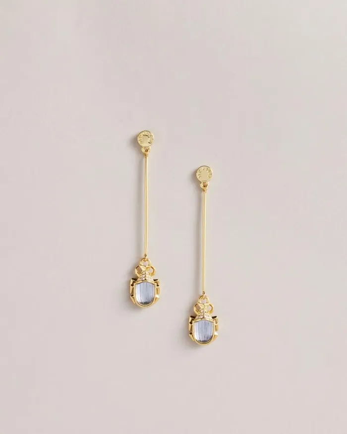 Love Bug Crystal Drop Earrings Gold Color Women Ted Baker Jewelry