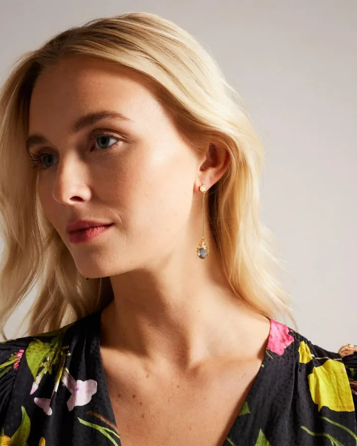 Love Bug Crystal Drop Earrings Gold Color Women Ted Baker Jewelry