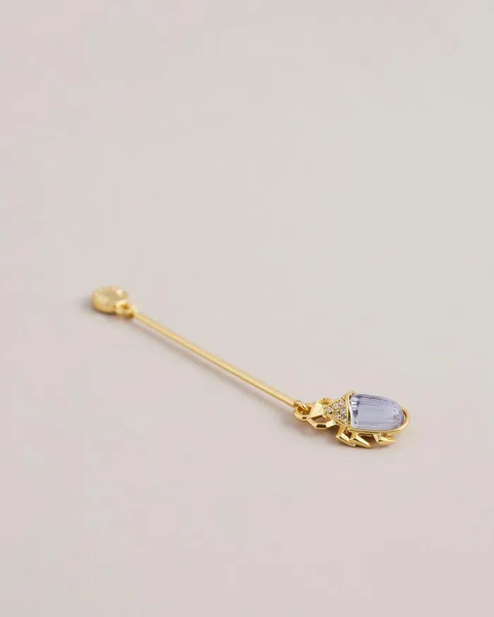 Love Bug Crystal Drop Earrings Gold Color Women Ted Baker Jewelry