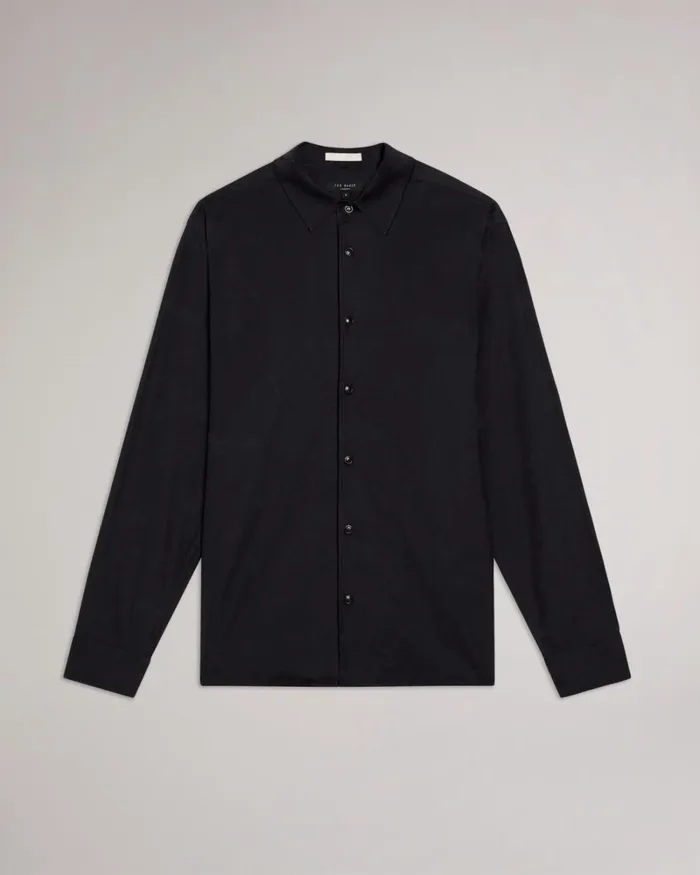 LS Floral Jacquard Shirt Black Men Ted Baker Clothing