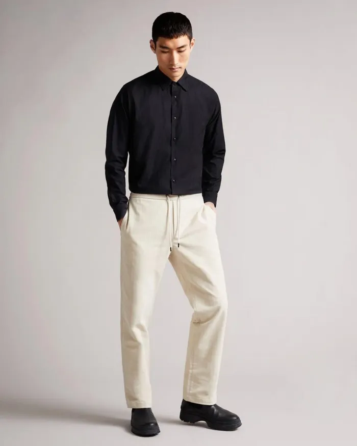 LS Floral Jacquard Shirt Black Men Ted Baker Clothing LS Floral Jacquard Shirt Black Men Ted Baker Clothing