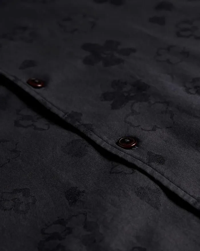 LS Floral Jacquard Shirt Black Men Ted Baker Clothing LS Floral Jacquard Shirt Black Men Ted Baker Clothing