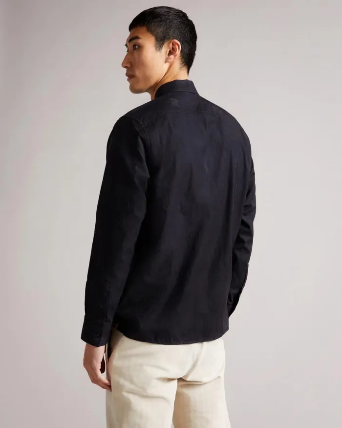 LS Floral Jacquard Shirt Black Men Ted Baker Clothing LS Floral Jacquard Shirt Black Men Ted Baker Clothing