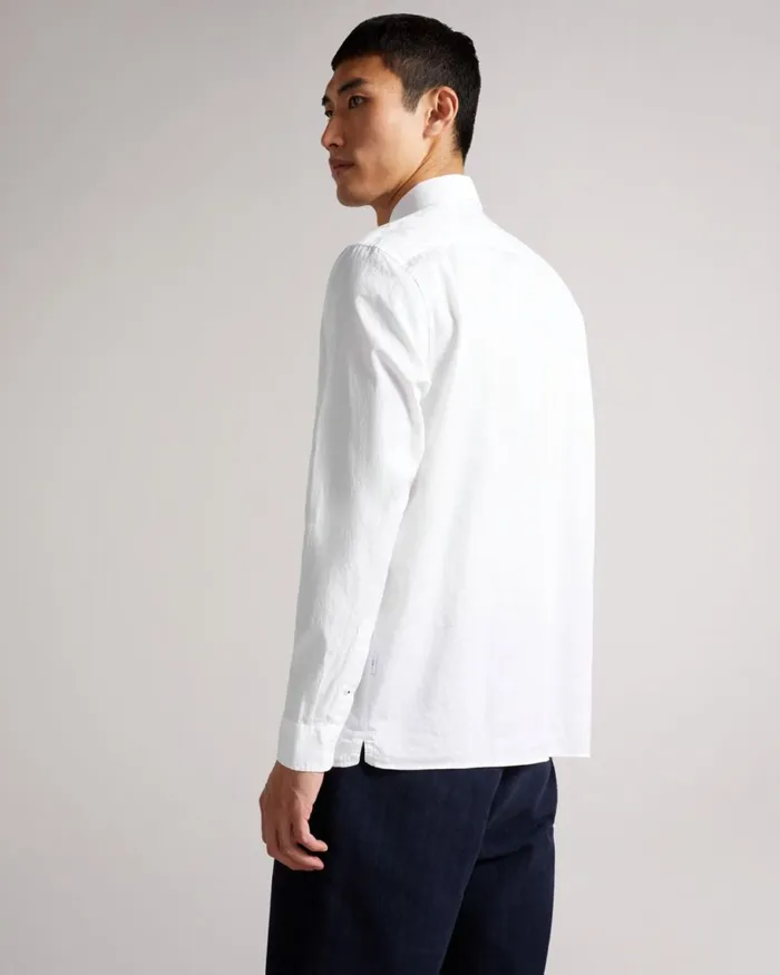 LS Floral Jacquard Shirt White Men Ted Baker Clothing LS Floral Jacquard Shirt White Men Ted Baker Clothing