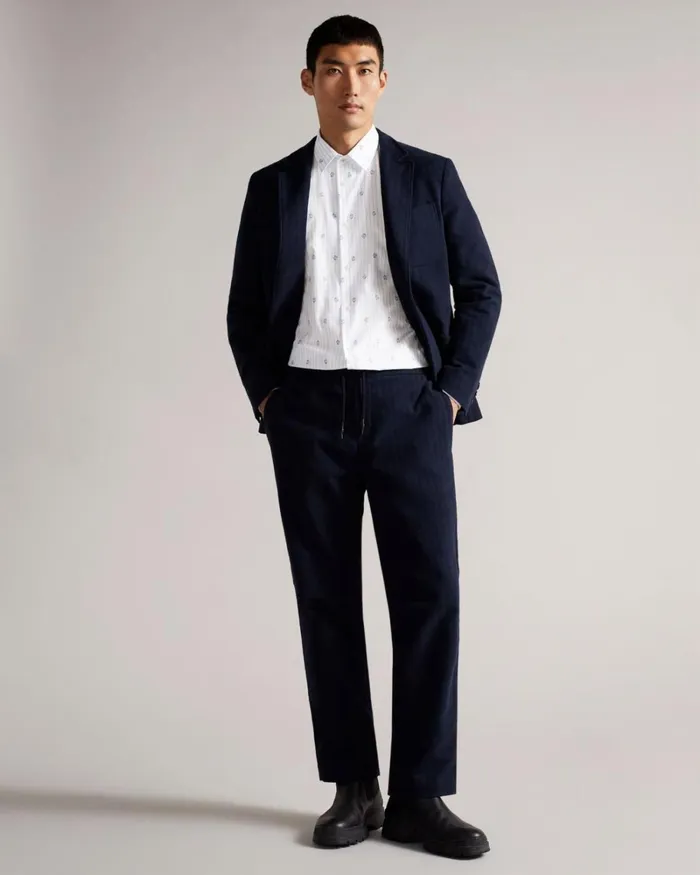 LS Stripe Flower Coupe Shirt White Men Ted Baker Clothing LS Stripe Flower Coupe Shirt White Men Ted Baker Clothing