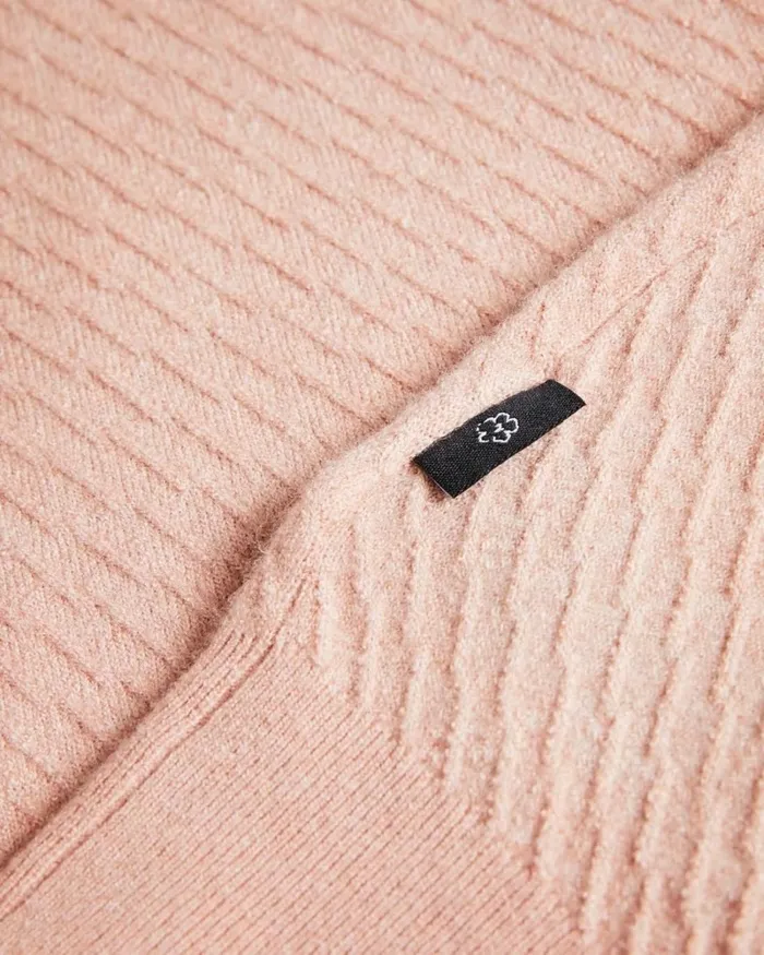 LS Textured Crew Neck Jumper Pink Men Ted Baker Sweaters LS Textured Crew Neck Jumper Pink Men Ted Baker Sweaters