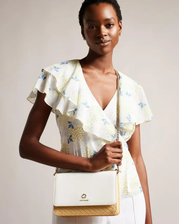 Magnolia Eyelet Woven Crossbody Bag Ecru Women Ted Baker Bags Magnolia Eyelet Woven Crossbody Bag Ecru Women Ted Baker Bags