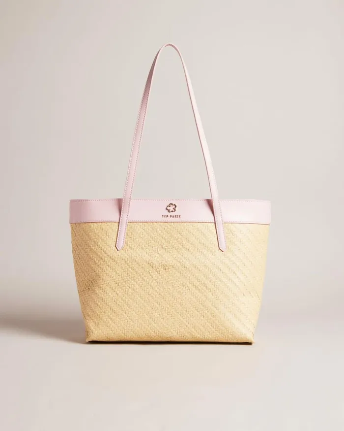 Magnolia Eyelet Woven Tote Bag Pale Pink Women Ted Baker Bags