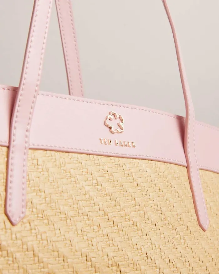 Magnolia Eyelet Woven Tote Bag Pale Pink Women Ted Baker Bags