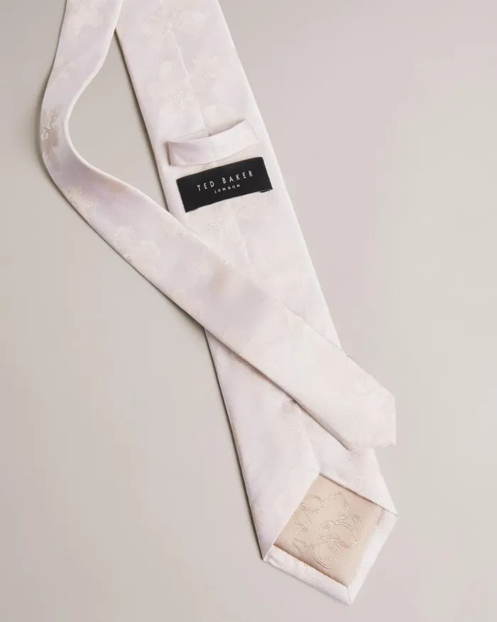 Magnolia Jacquard Tie Cream Men Ted Baker Ties and Bow Ties