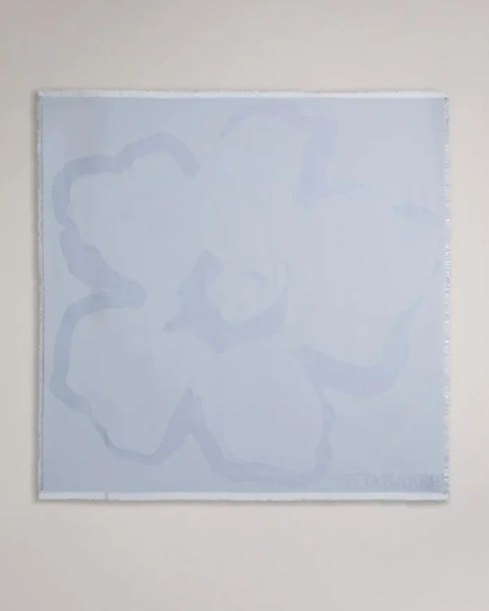 Magnolia Large Square Scarf Light Blue Women Ted Baker Scarves