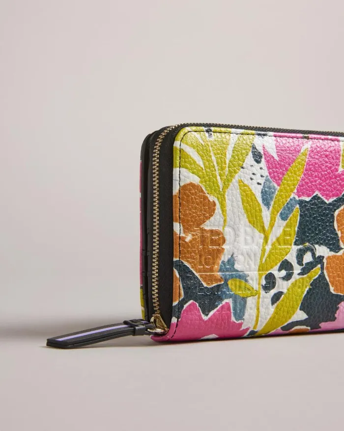 Magnolia Print Large Zip Purse Pink Women Ted Baker Wallets and Card Holders Magnolia Print Large Zip Purse Pink Women Ted Baker Wallets and Card Holders