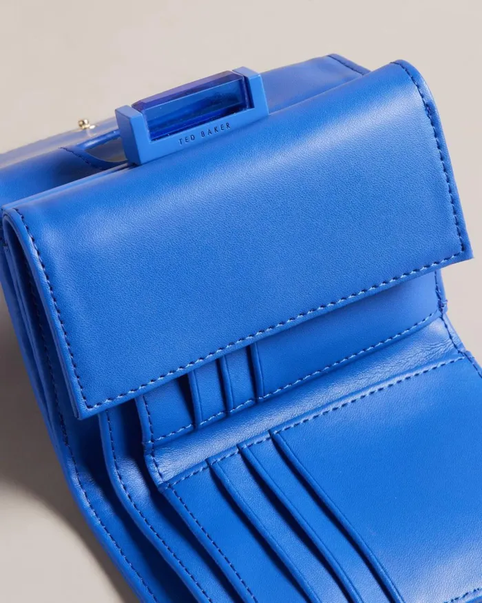 Matte Leather Small Crystal Purse Bright Blue Women Ted Baker Wallets and Card Holders
